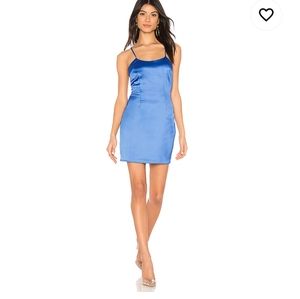 COPY - Revolve Superdown Yve Satin Dress in Cobalt Blue